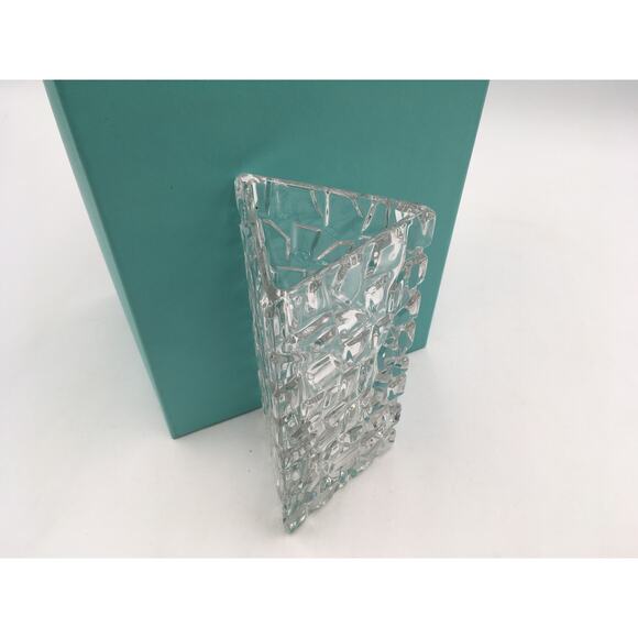 Tiffany & Company Sierra Rock Triangular Crystal Bud Vase 7.5" in Box - Picture 6 of 10